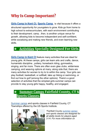 why is camp important