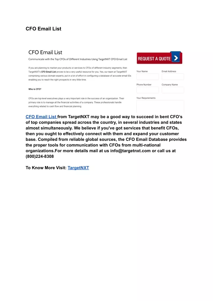 cfo email list