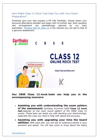 How Might Class 12 Mock Test Help You with Your Exam Preparation