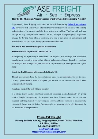 how is the shipping process carried out for goods