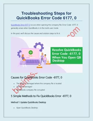 troubleshooting steps for quickbooks error code