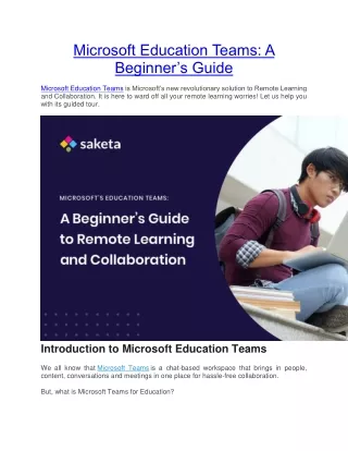 Microsoft Education Teams: A Beginner’s Guide