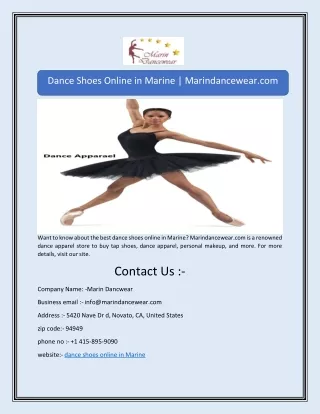 Dance Shoes Online in Marine | Marindancewear.com