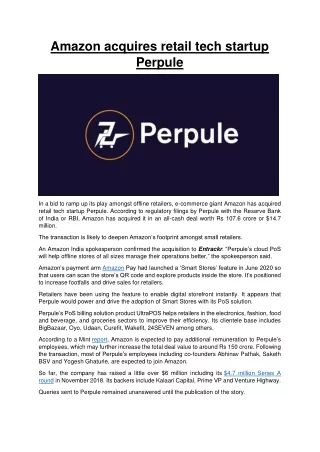 amazon acquires retail tech startup perpule