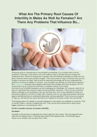 what are the primary root causes of infertility