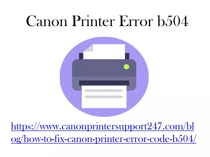 canon printer error b504