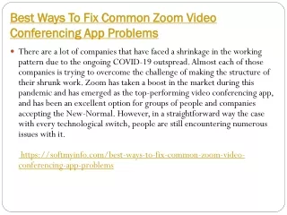Best Ways To Fix Common Zoom Video Conferencing App Problems