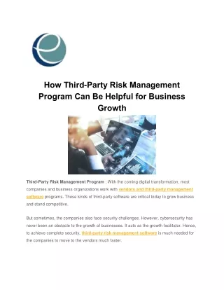 How Third-Party Risk Management Program Can Be Helpful for Business Growth