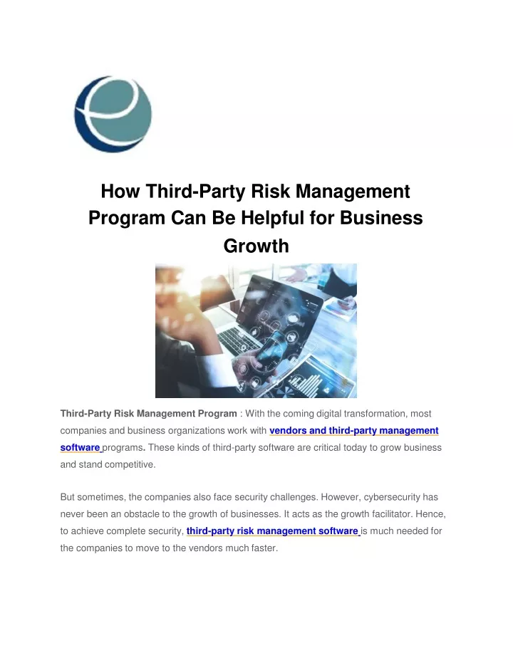 how third party risk management program can be helpful for business growth