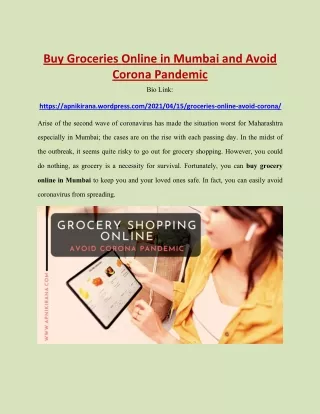 Buy Groceries Online in Mumbai and Avoid Corona Pandemicn