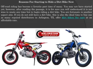 Dirt Bikes for Sale Near Me - Arlington Power Sports