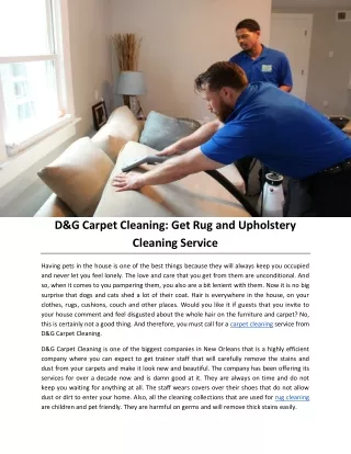 D&G Carpet Cleaning: Get Rug and Upholstery Cleaning Service
