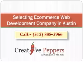 Selecting Ecommerce Web Development Company in Austin