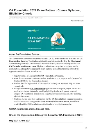 ca foundation 2021 exam pattern course syllabus