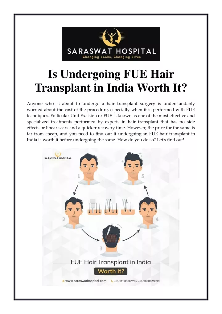 is undergoing fue hair transplant in india worth