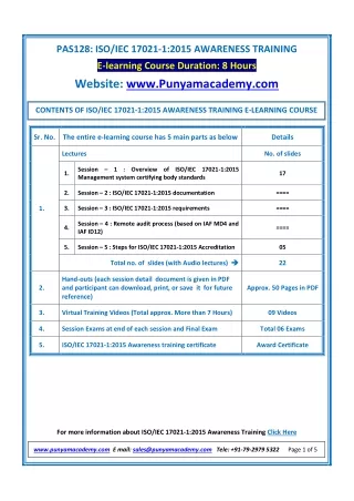 pas128 iso iec 17021 1 2015 awareness training