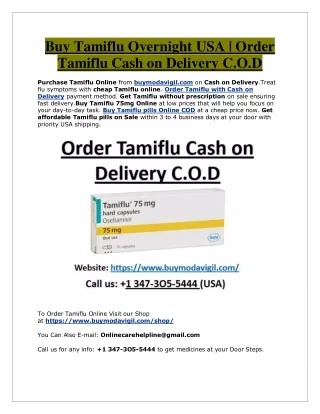 Buy Tamiflu Overnight USA | Order Tamiflu Cash on Delivery C.O.D