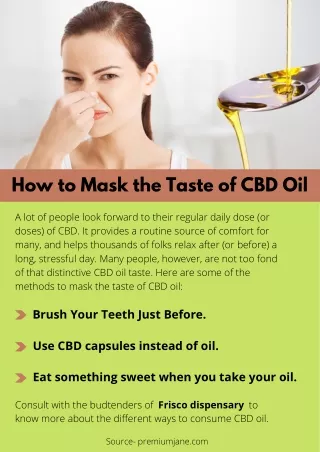How to Mask the Taste of CBD Oil