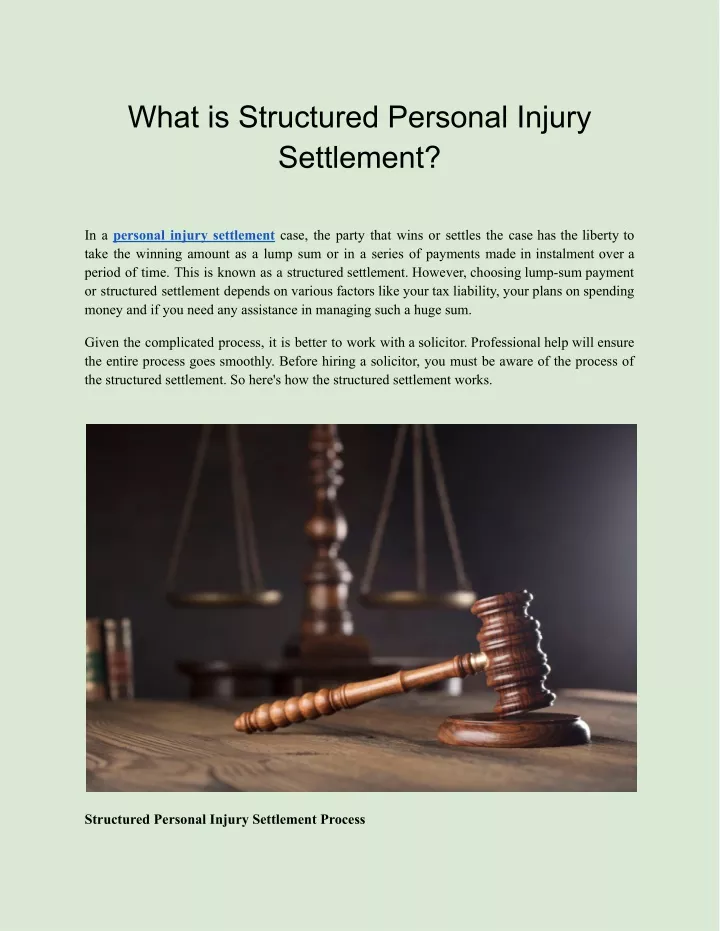 what is structured personal injury settlement