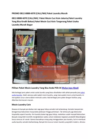 PROMO 0812-8888-6070 [CALL/WA] Paket Laundry Murah