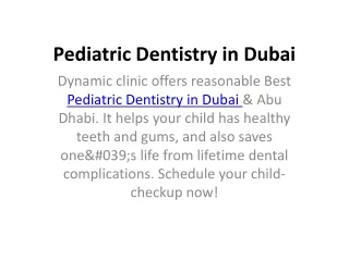 pediatric dentistry in dubai