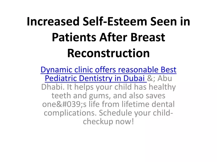 increased self esteem seen in patients after breast reconstruction