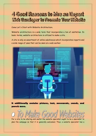4 Good Reasons to hire an Expert Web Developer to Promote Your Website
