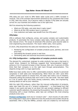 cpq sales know all about it