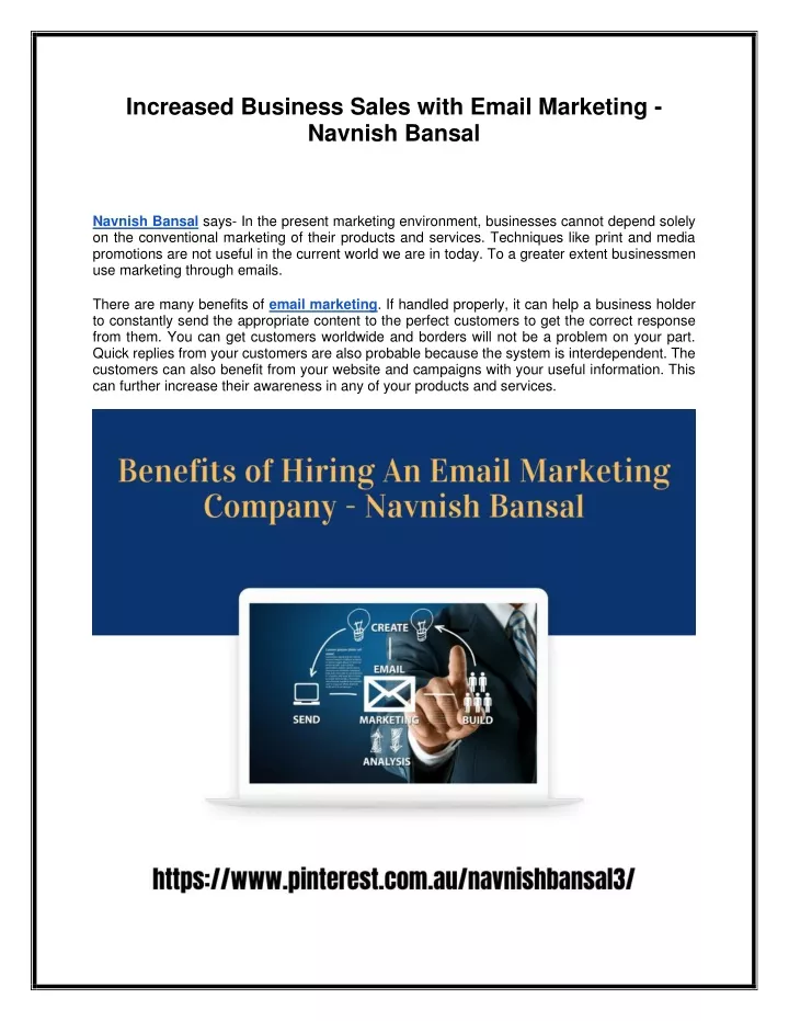 increased business sales with email marketing