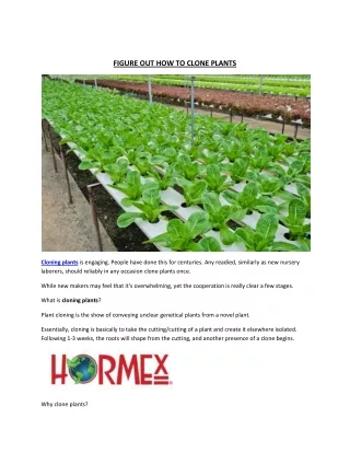 figure out how to clone plants