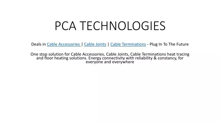 pca technologies