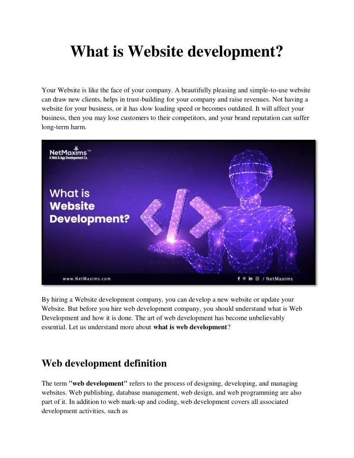 what is website development