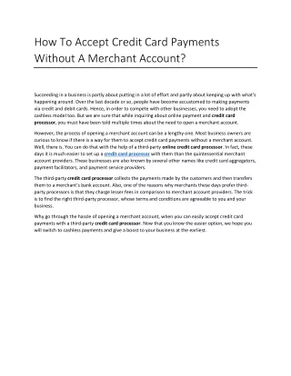 how to accept credit card payments without
