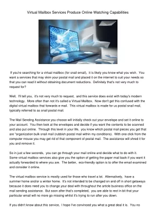 virtual mailbox services produce online watching