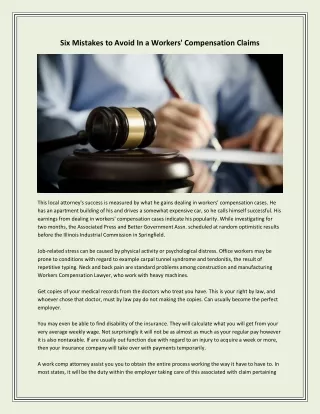 six mistakes to avoid in a workers compensation