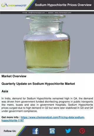 sodium hypochlorite prices overview
