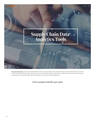 Supply Chain Data Analytics Tools