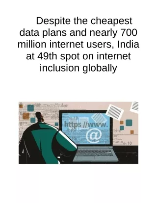 Despite the Cheapest Data Plans and Nearly 700 Million Internet Users, India at 49th Spot on Internet Inclusion Globally