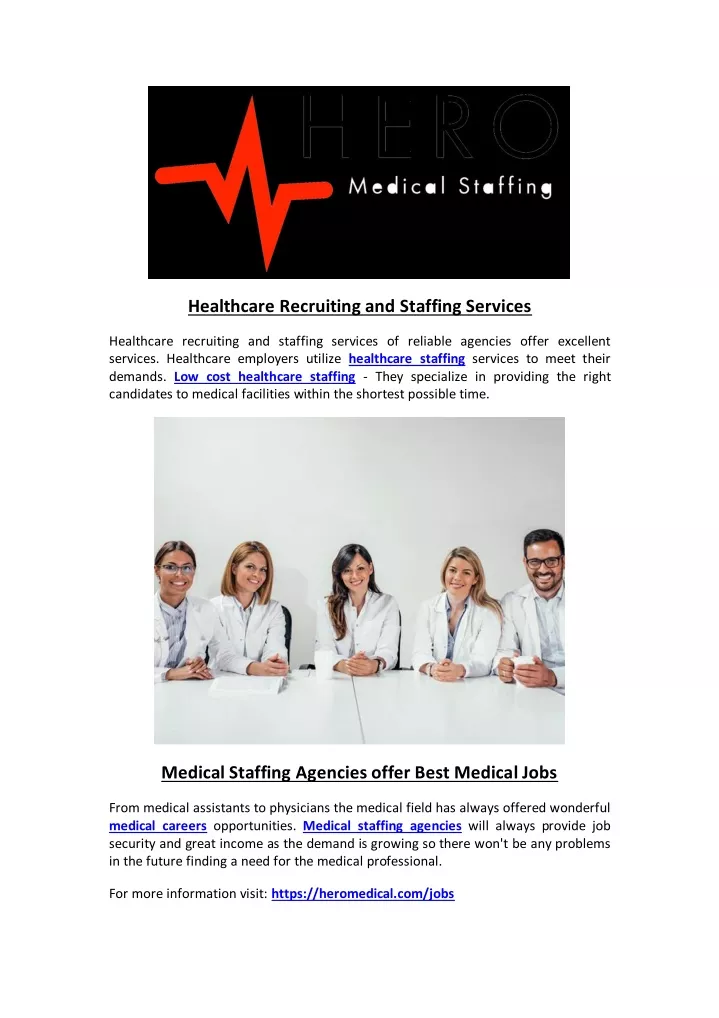 healthcare recruiting and staffing services