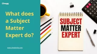 what does a subject matter expert do