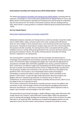 semiconductor assembly and testing services sats