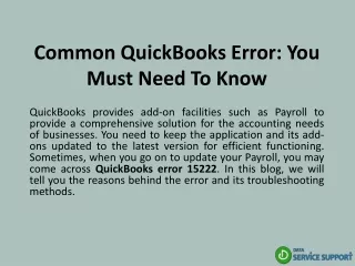 common quickbooks error you must need to know