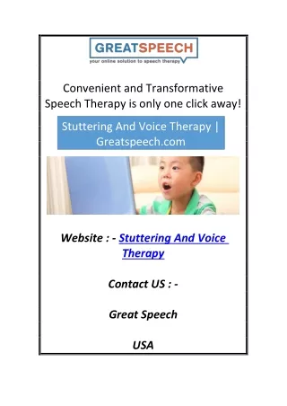 convenient and transformative speech therapy