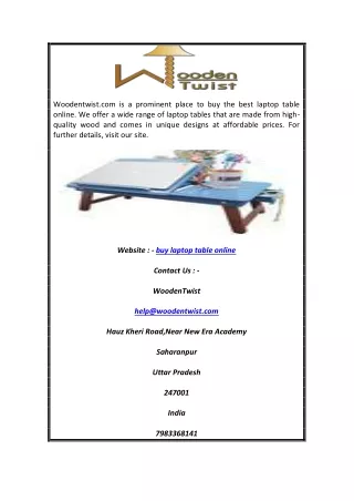 Buy Laptop Table Online | Woodentwist.com