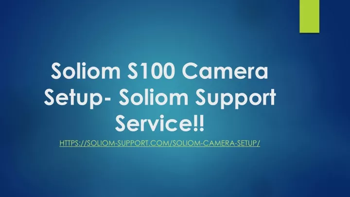 soliom s100 camera setup soliom support service