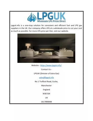 Wholesale LPG Prices UK | LPG UK