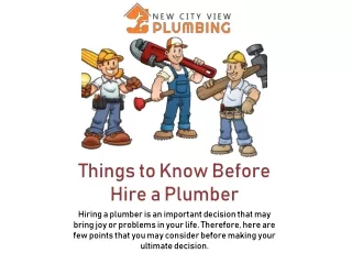 Things to Know Before Hire a Plumber