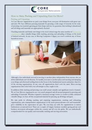 how to make packing and unpacking easy for move