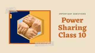 Power Sharing Class 10 - Important Questions