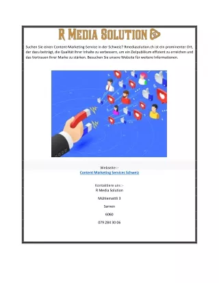 Content Marketing Services Schweiz | Rmediasolution.ch